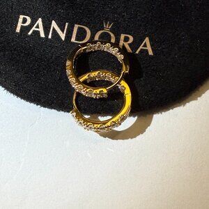 Pandora Gold and Silver Sparkling Earrings